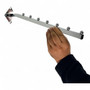 7 Ball Sloping Wall-Fix Display Arm Chrome Steel Space-Saving Rail, close product view against a coloured background