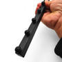 8 Ball Straight Wall-Fix Display Arm Black Steel Space-Saving Rail, product shown against a coloured background, balanced, centred square layout
