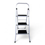 Heavy Duty Foldable 3 Step Steel Ladder with Non Slip Wide Treads 150kg Capacity, product shown on a white background, gallery image 9 of 14