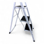 Heavy Duty Foldable 3 Step Steel Ladder with Non Slip Wide Treads 150kg Capacity, product shown on a white background, gallery image 11 of 14