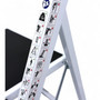 Heavy Duty Foldable 3 Step Steel Ladder with Non Slip Wide Treads 150kg Capacity, close product view against a light background