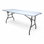 Folding White Trestle Table 180x70x74cm with Carry Handle Outdoor Events, product shown on a white background