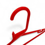Red Heavy Duty 41.5cm Plastic Hangers with Trouser Bar and Shoulder Notches