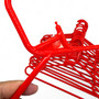 Red Heavy Duty 41.5cm Plastic Hangers with Trouser Bar and Shoulder Notches, product shown against a coloured background