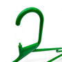 Green Heavy Duty 41.5cm Plastic Hangers with Trouser Bar and Shoulder Notches, close product view against a coloured background