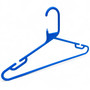 Blue Heavy Duty 41.5cm Plastic Hangers with Trouser Bar and Shoulder Notches, close product view on a white background