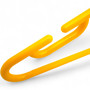 Yellow Heavy Duty 41.5cm Plastic Hangers with Trouser Bar and Shoulder Notches, close product view on a white background, tight, centred square layout