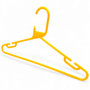 Yellow Heavy Duty 41.5cm Plastic Hangers with Trouser Bar and Shoulder Notches, close product view on a white background, gallery image 9 of 9