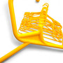 Yellow Heavy Duty 41.5cm Plastic Hangers with Trouser Bar and Shoulder Notches, product shown against a coloured background, balanced, centred square layout