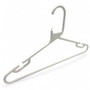 White Heavy Duty 41.5cm Plastic Hangers with Trouser Bar and Shoulder Notches, close product view on a white background