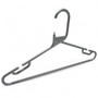 Silver Grey Heavy Duty 41.5cm Plastic Hangers with Trouser Bar and Shoulder Notches, close product view on a white background