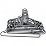 Silver Grey Heavy Duty 41.5cm Plastic Hangers with Trouser Bar and Shoulder Notches