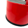 Durable Red Steel Kick Step Stool Non-Slip Portable for Home Office Warehouse, product shown against a coloured background, balanced, centred square layout