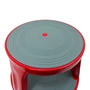 Durable Red Steel Kick Step Stool Non-Slip Portable for Home Office Warehouse, close product view on a white background, balanced, centred square layout