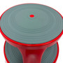 Durable Red Steel Kick Step Stool Non-Slip Portable for Home Office Warehouse, close product view against a light background