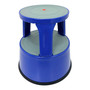 Durable Blue Steel Kick Step Stool Non-Slip Portable for Home Office Warehouse