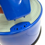 Durable Blue Steel Kick Step Stool Non-Slip Portable for Home Office Warehouse, product shown against a coloured background