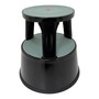 Durable Black Steel Kick Step Stool Non-Slip Portable for Home Office Warehouse