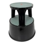 Durable Black Steel Kick Step Stool Non-Slip Portable for Home Office Warehouse, full-height product view on a white background, balanced, centred square layout