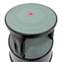 Durable Black Steel Kick Step Stool Non-Slip Portable for Home Office Warehouse, close product view on a white background