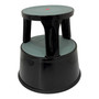 Durable Black Steel Kick Step Stool Non-Slip Portable for Home Office Warehouse