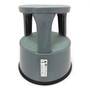 Basalt Grey Steel Kick Step Stool Non-Slip Portable for Home Office Warehouse, full-height product view on a white background, gallery image 9 of 12