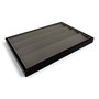 Dark Wood Anthracite Suede Earring Display Tray 35×24×2.5cm, 100 Notches