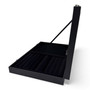Black Leatherette Glass-Lid Jewelry Box Organizer for Rings, Chains, Earrings, close product view on a white background