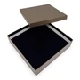 Gold Square Necklace Pendant Display Gift Box with Black Velvet Insert, tight, centred square layout