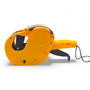 Yellow MX-2612 Price Marking Gun with 8-Track Head & Spare Ink Roller, printed product shown on a white background, brightly lit product image