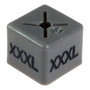 Grey XXXL clothing hanger-size cube with cross-shaped opening
