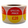 Roll of 500 Special Price Self-Adhesive Stickers – 40mm Retail Labels £1-£60