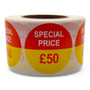 Roll of 500 Special Price Self-Adhesive Stickers – 40mm Retail Labels £1-£60