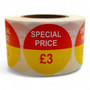 Roll of 500 Special Price Self-Adhesive Stickers – 40mm Retail Labels £1-£60