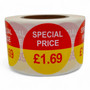 Roll of 500 Special Price Self-Adhesive Stickers–40mm Retail Labels £1.25-£14.99