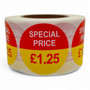 Roll of 500 Special Price Self-Adhesive Stickers, printed product shown on a white background