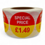 Roll of 500 Special Price Self-Adhesive Stickers–40mm Retail Labels £1.25-£14.99
