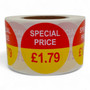 Roll of 500 Special Price Self-Adhesive Stickers–40mm Retail Labels £1.25-£14.99