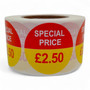 Roll of 500 Special Price Self-Adhesive Stickers–40mm Retail Labels £1.25-£14.99