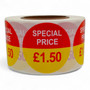 Roll of 500 Special Price Self-Adhesive Stickers–40mm Retail Labels £1.25-£14.99