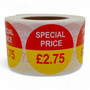 Roll of 500 Special Price Self-Adhesive Stickers–40mm Retail Labels £1.25-£14.99