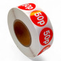 Roll of 1000 Red Price Stickers, close product view on a white background, tight, centred square layout