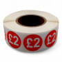 Roll of 1000 Red Price Stickers, printed product shown on a white background