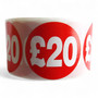 Roll of 500 Red Price Stickers, printed product shown on a white background, gallery image 9 of 16