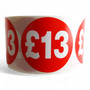 Roll of 500 Red Price Stickers, printed product shown on a white background, gallery image 7 of 16