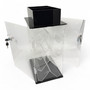 Large Clear Acrylic Rotating Display Cabinet with Lock, close product view on a white background, close product photograph
