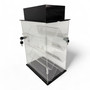 Large Clear Acrylic Rotating Display Cabinet with Lock, product shown on a white background, full-height product photograph