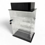 Large Clear Acrylic Rotating Display Cabinet with Lock, close product view on a white background, tight, centred square layout