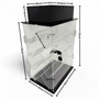Large Clear Acrylic Rotating Display Cabinet with Lock, dimension guide on a white background