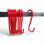 Pack of 10 Red PVC Coated Heavy Duty S Hooks – 12cm Hanging Hooks